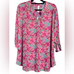 Dear Scarlett Mint & Pink Quarter Sleeve Lizzy NWT Sizes XL-3X